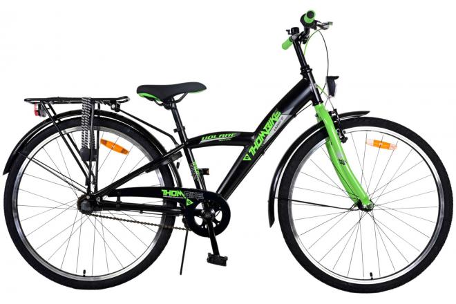 Volare Thombike Barncykel 26 tum, Svart Grön 3 Växlar - Lilla Cykelbutiken