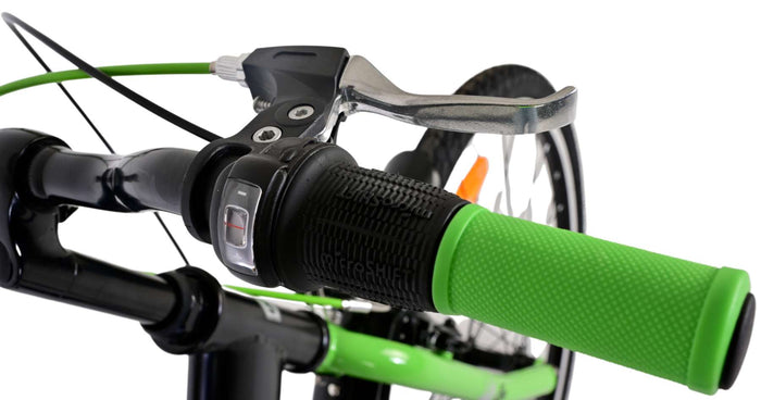 Volare Thombike Barncykel 26 tum, Svart Grön 3 Växlar - Lilla Cykelbutiken