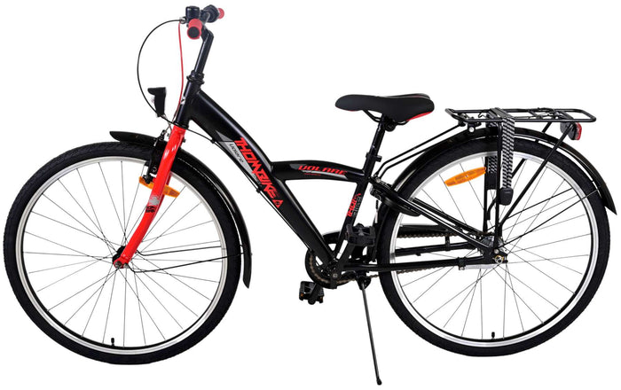 Volare Thombike Barncykel 26 tum, Svart Röd 3 Växlar - Lilla Cykelbutiken