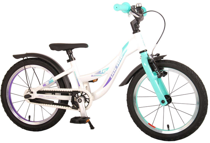 Volare Glamour Barncykel 16 tum, Pearl Mint Grön - Lilla Cykelbutiken