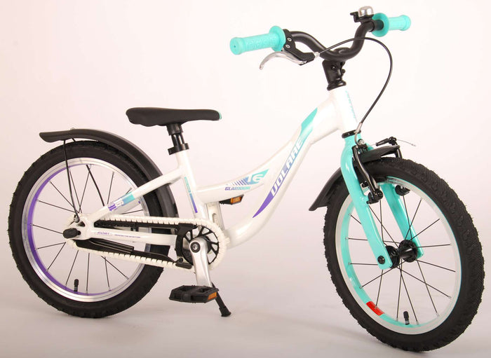 Volare Glamour Barncykel 16 tum, Pearl Mint Grön - Lilla Cykelbutiken