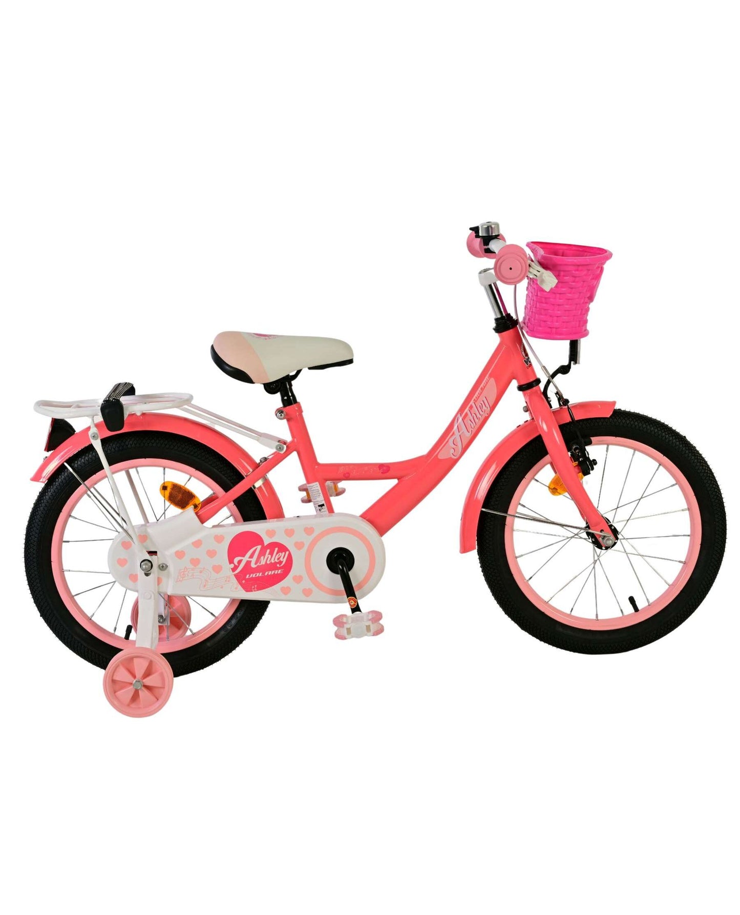 Volare Ashley 16 tum Barncykel, Rosa/Röd - För barn 4-6 år