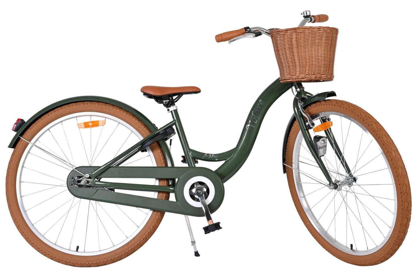 Volare Ashley Grön 26 tum – Barncykel med korg