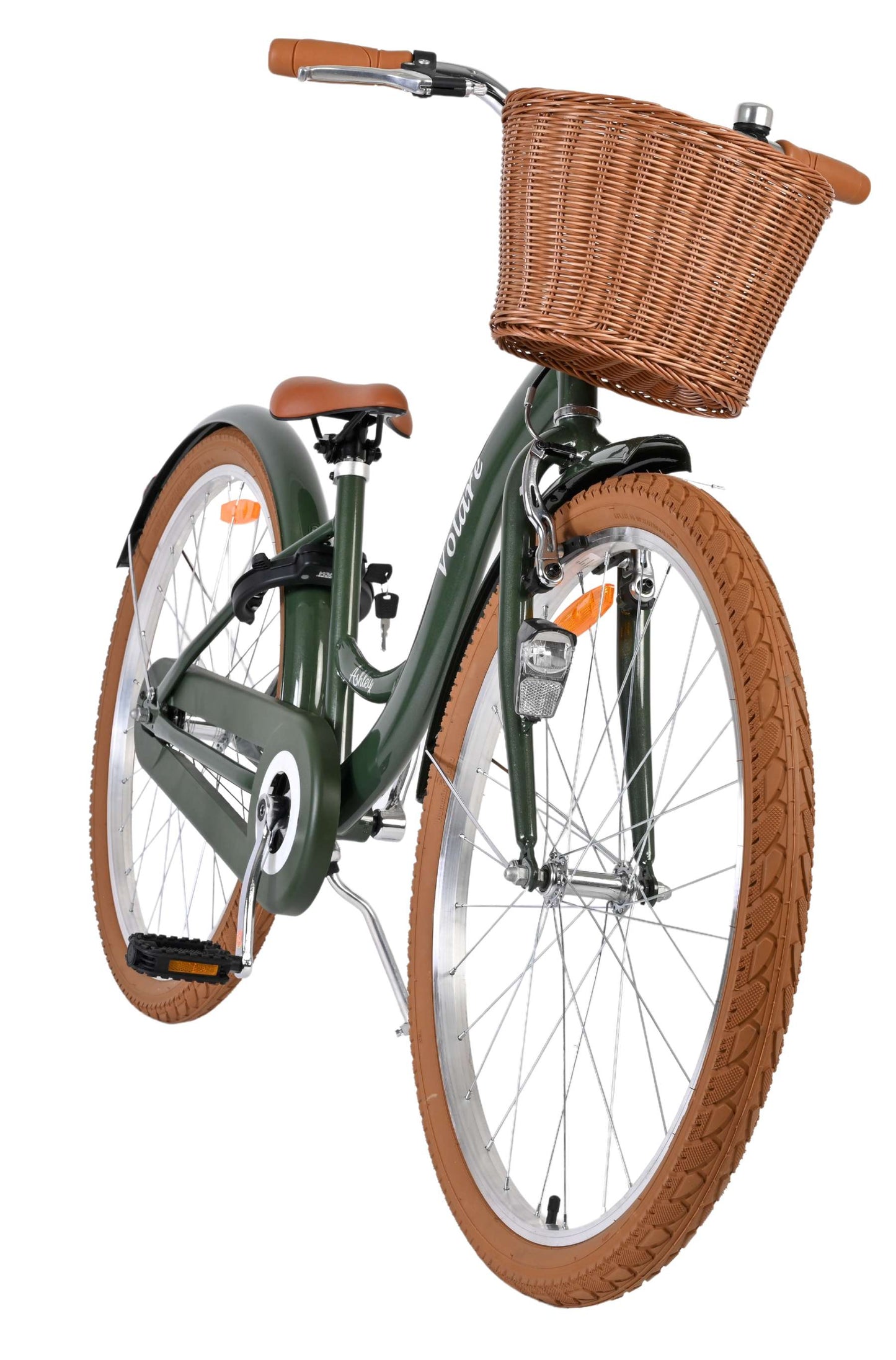 Volare Ashley Grön 26 tum – Barncykel med korg