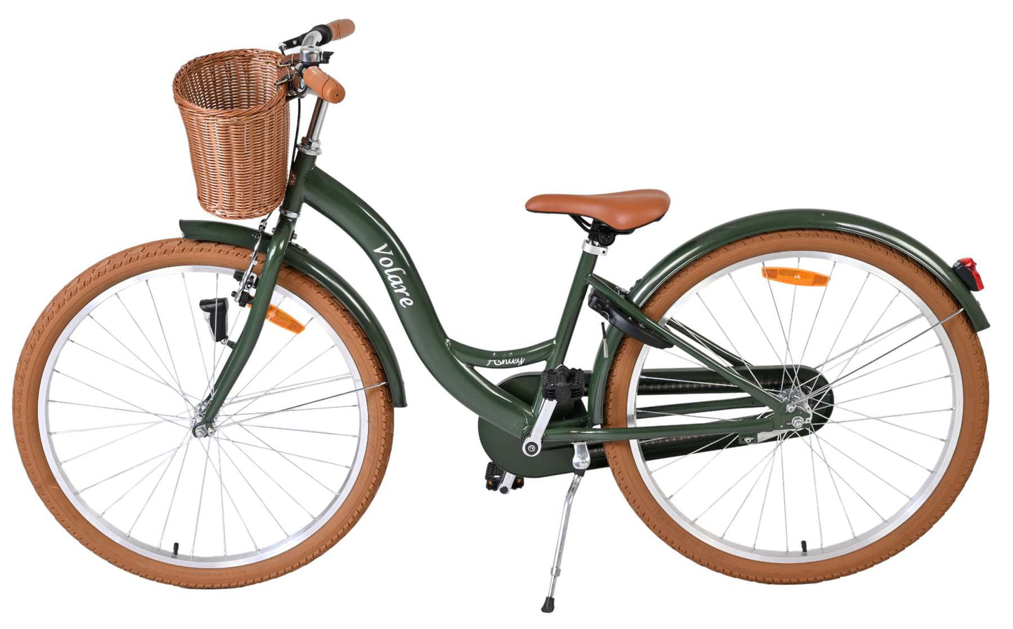 Volare Ashley Grön 26 tum – Barncykel med korg