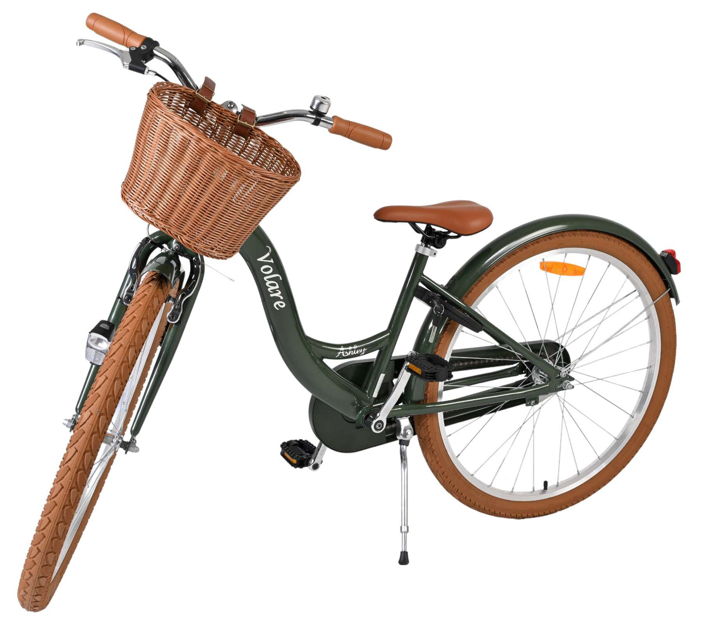 Volare Ashley Grön 26 tum – Barncykel med korg