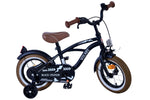 Volare Black Cruiser 12-tums Barncykel – Svart med Stödhjul, För Barn 3-4 år