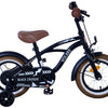 Volare Black Cruiser 12-tums Barncykel – Svart med Stödhjul, För Barn 3-4 år