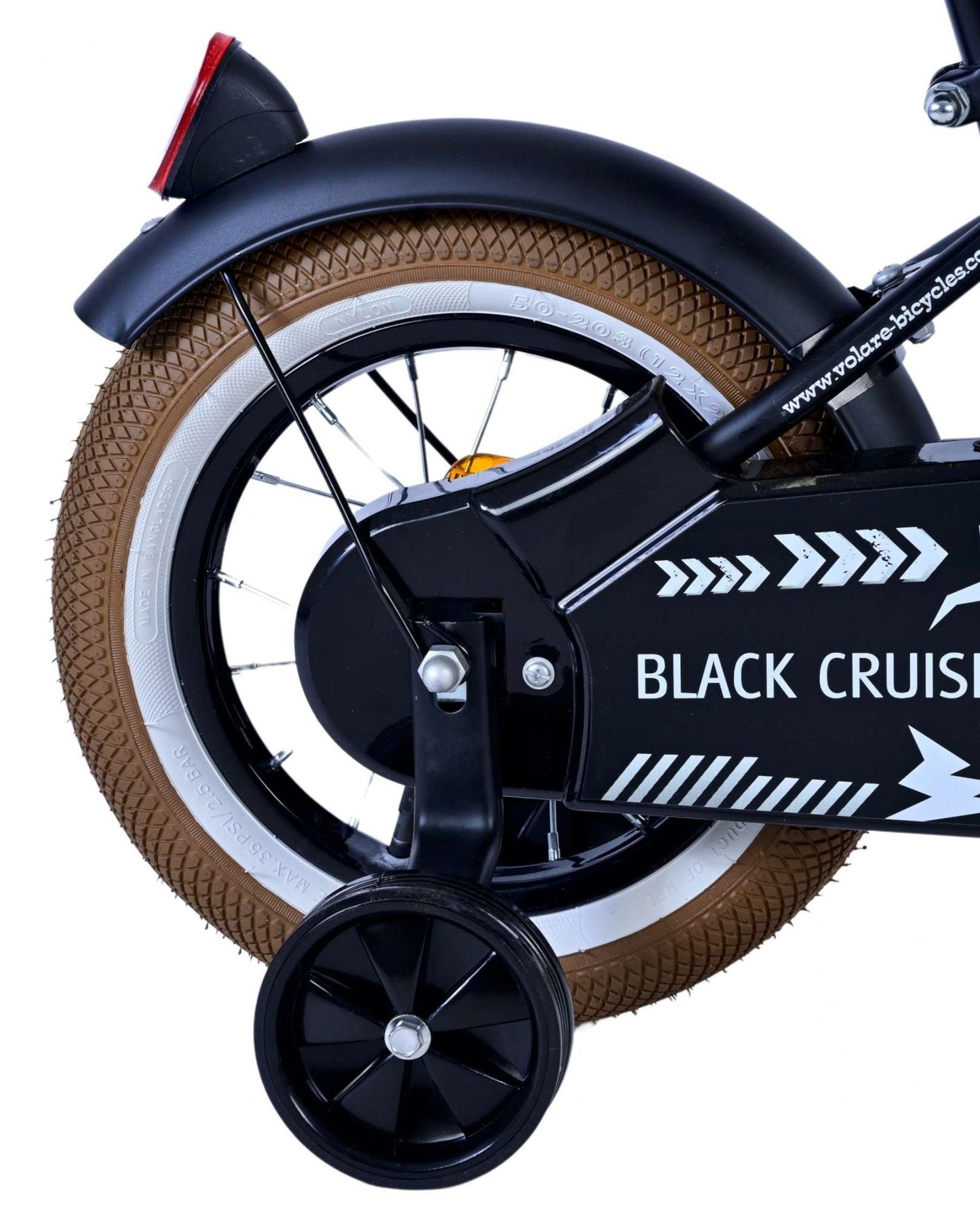 Volare Black Cruiser Barncykel 12 tum, Svart - Lilla Cykelbutiken