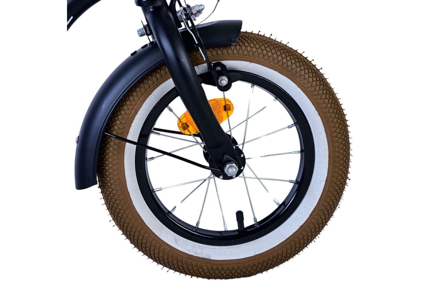 Volare Black Cruiser 12-tums Barncykel – Svart med Stödhjul, För Barn 3-4 år