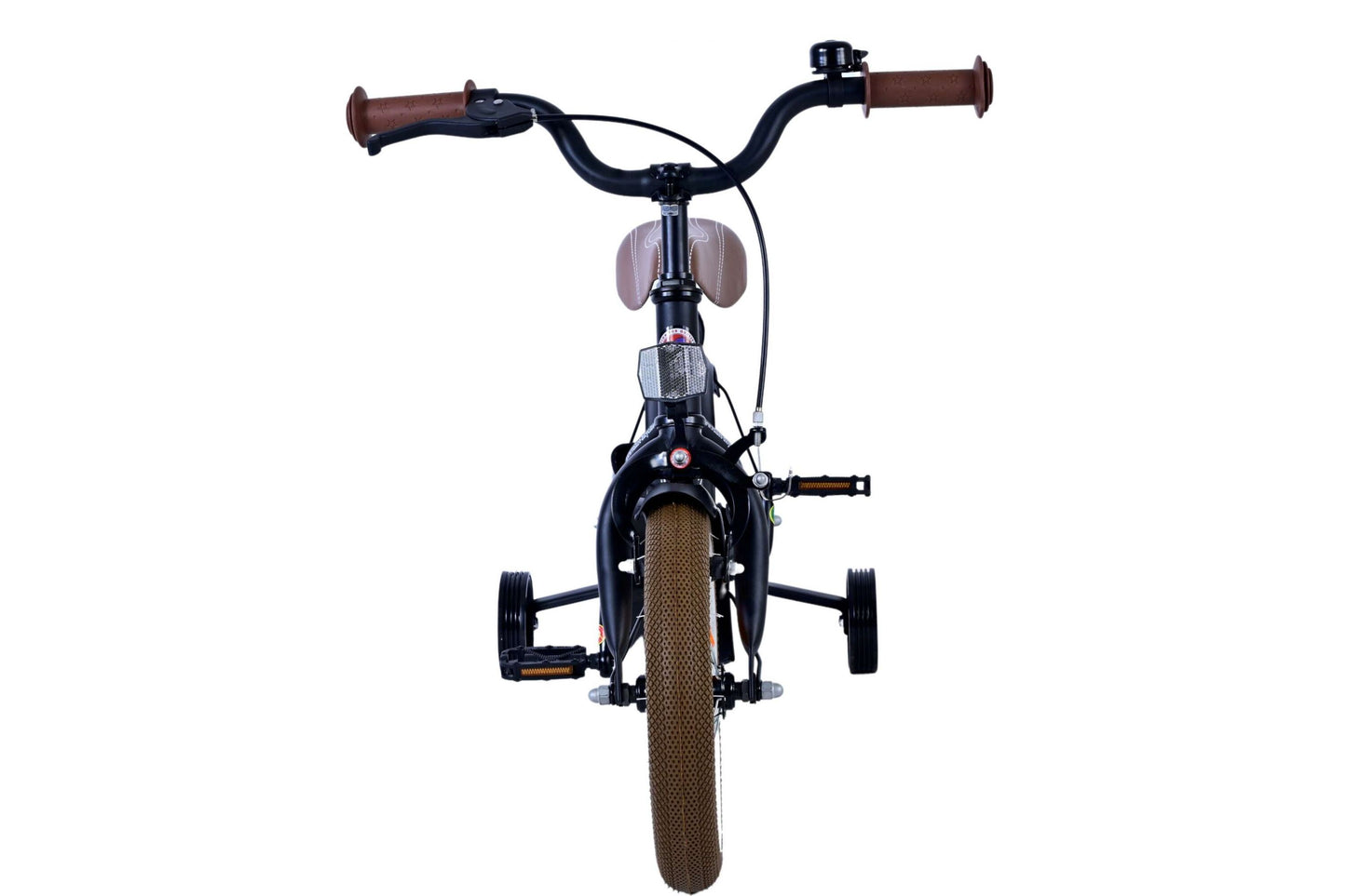 Volare Black Cruiser 12-tums Barncykel – Svart med Stödhjul, För Barn 3-4 år