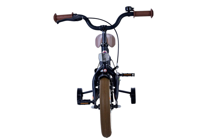 Volare Black Cruiser 12-tums Barncykel – Svart med Stödhjul, För Barn 3-4 år