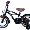 Volare Black Cruiser 12-tums Barncykel – Svart med Stödhjul, För Barn 3-4 år