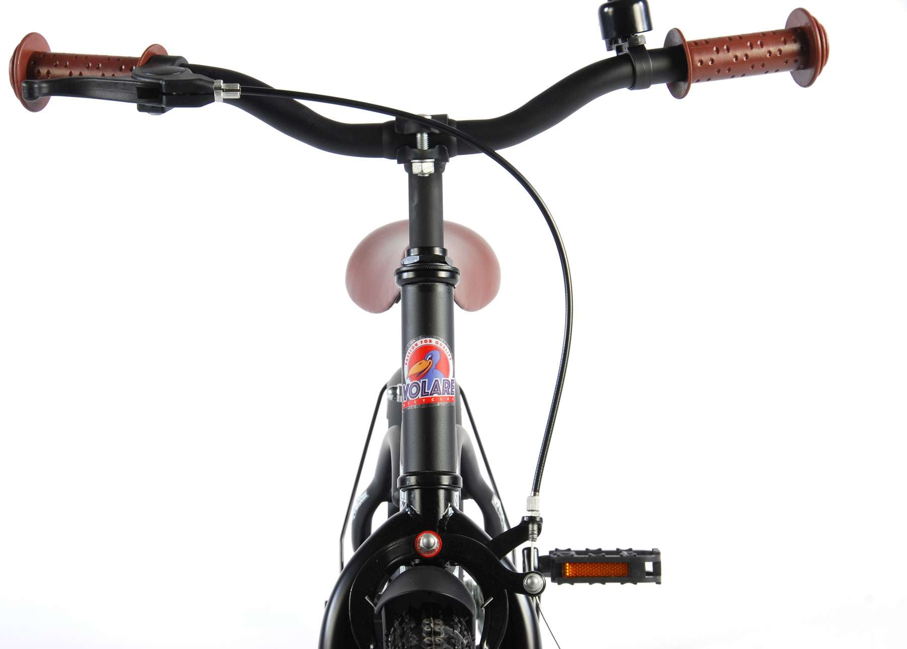 Volare Black Cruiser Barncykel 14 tum, Svart - Lilla Cykelbutiken