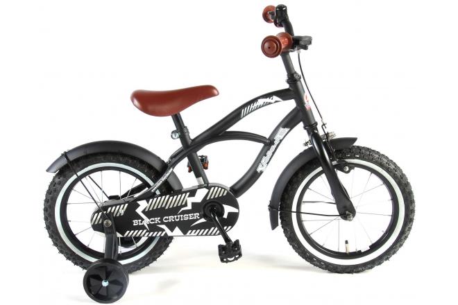 Volare Black Cruiser Barncykel 14 tum, Svart - Lilla Cykelbutiken