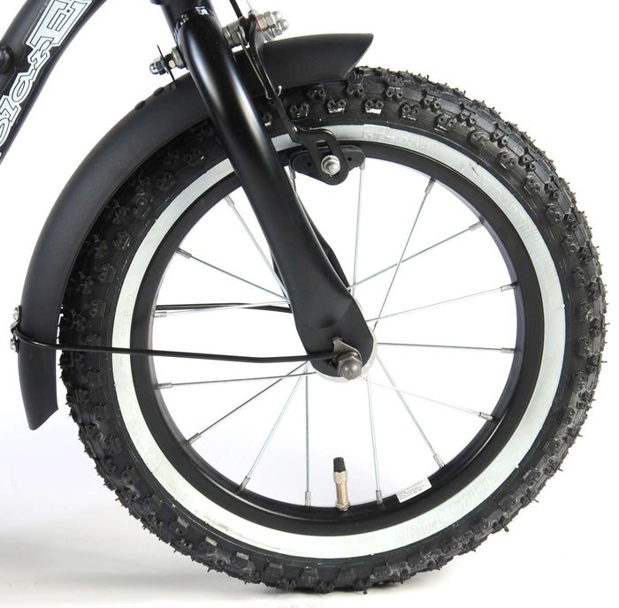 Volare Black Cruiser Barncykel 14 tum, Svart - Lilla Cykelbutiken