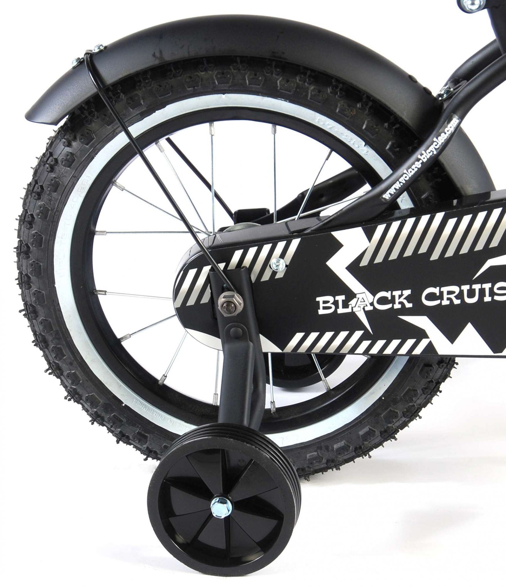 Volare Black Cruiser Barncykel 14 tum, Svart - Lilla Cykelbutiken
