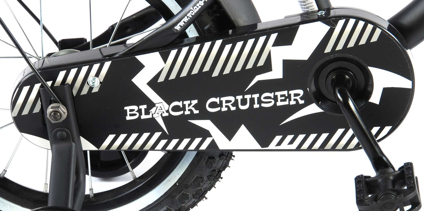 Volare Black Cruiser Barncykel 14 tum, Svart - Lilla Cykelbutiken