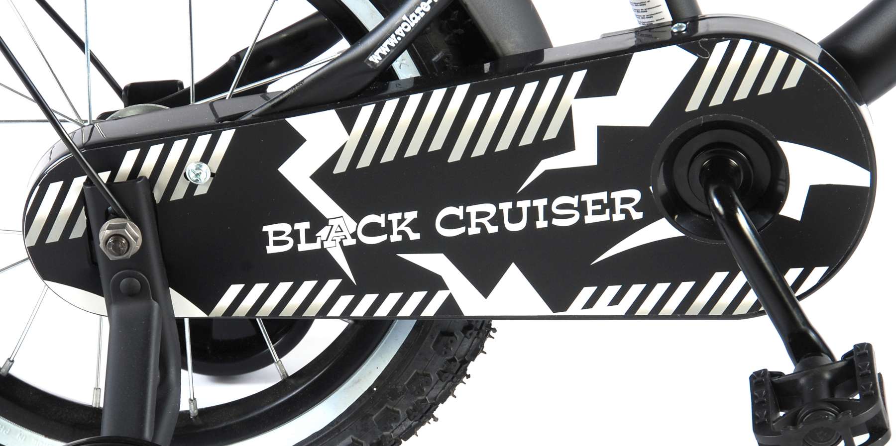 Volare Black Cruiser Barncykel 14 tum, Svart - Lilla Cykelbutiken