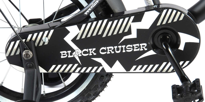 Volare Black Cruiser Barncykel 14 tum, Svart - Lilla Cykelbutiken