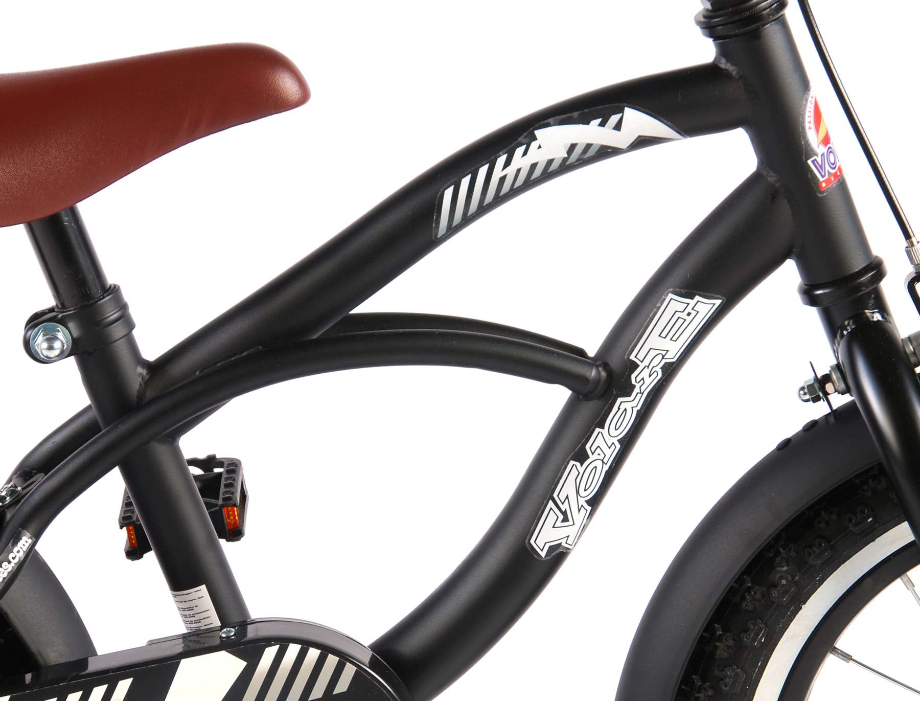 Volare Black Cruiser Barncykel 14 tum, Svart - Lilla Cykelbutiken