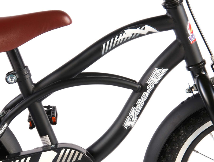 Volare Black Cruiser Barncykel 14 tum, Svart - Lilla Cykelbutiken