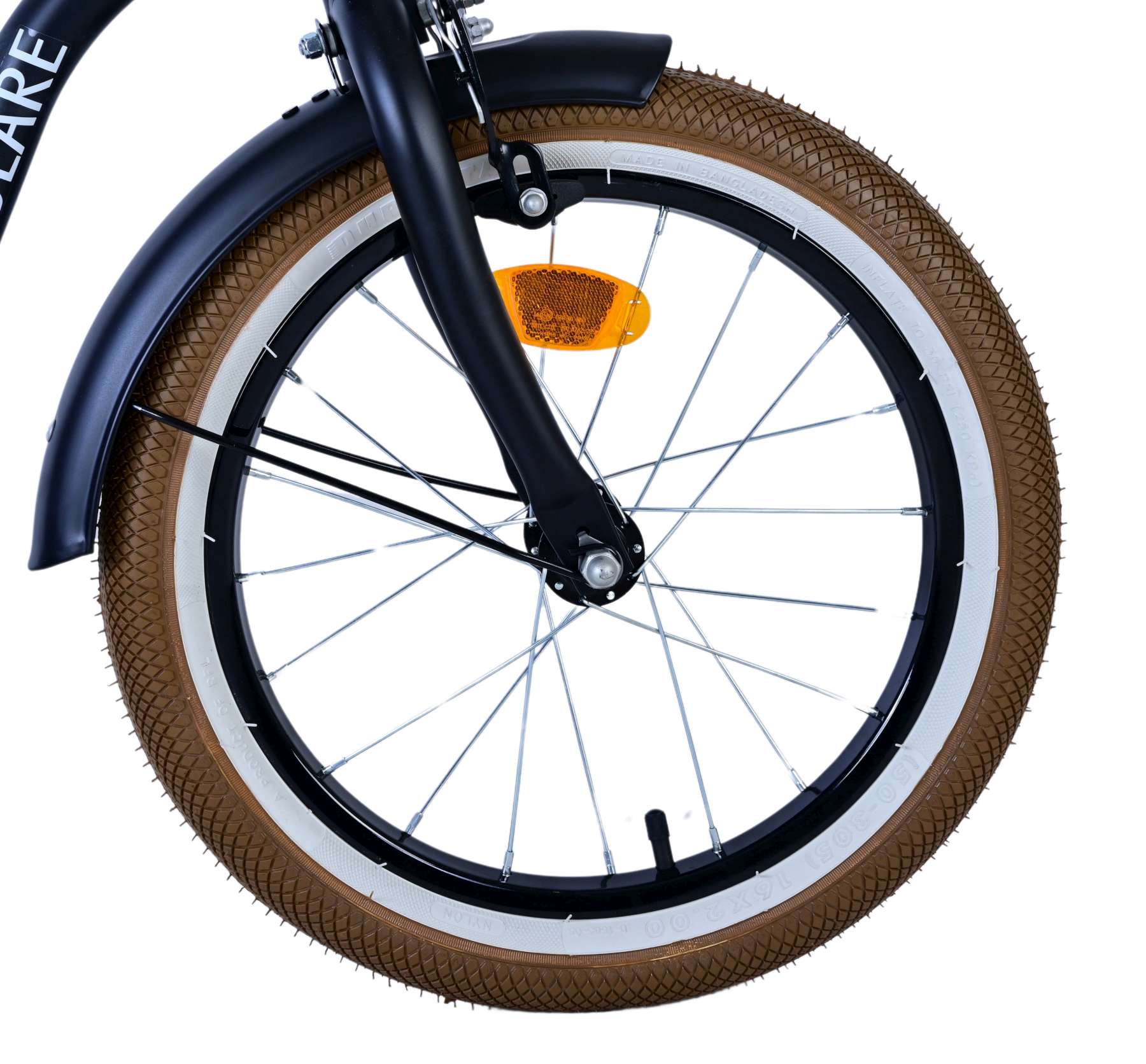 Volare Black Cruiser Barncykel 16 tum, Svart - Lilla Cykelbutiken