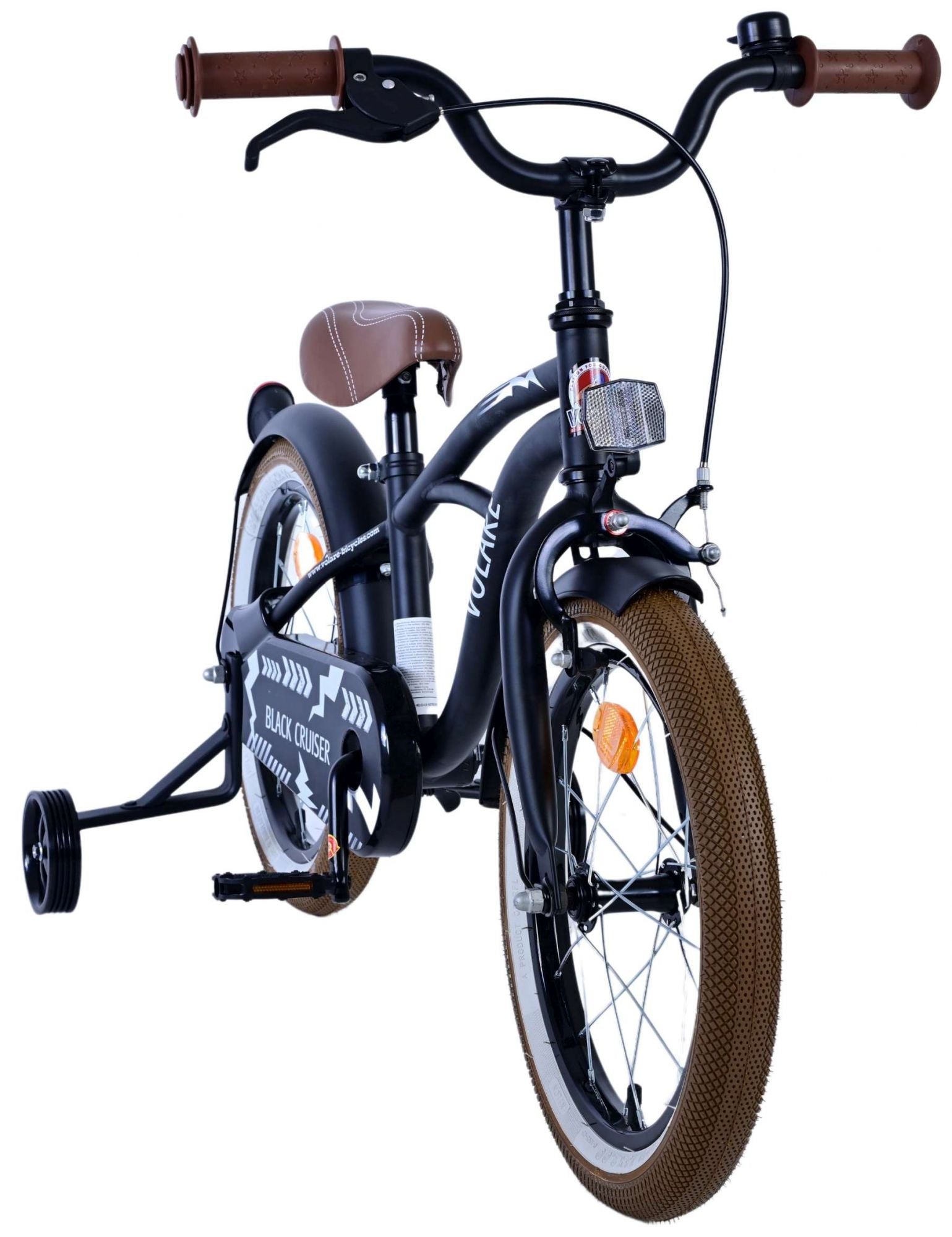 Volare Black Cruiser Barncykel 16 tum, Svart - Lilla Cykelbutiken