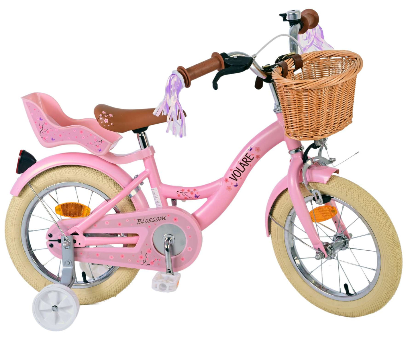 Volare Blossom Barncykel 14 tum, Rosa - Lilla Cykelbutiken