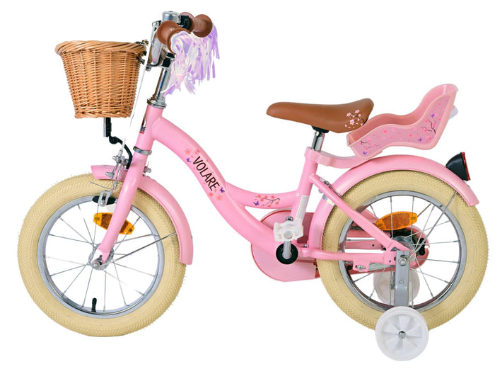 Volare Blossom Barncykel 14 tum, Rosa - Lilla Cykelbutiken