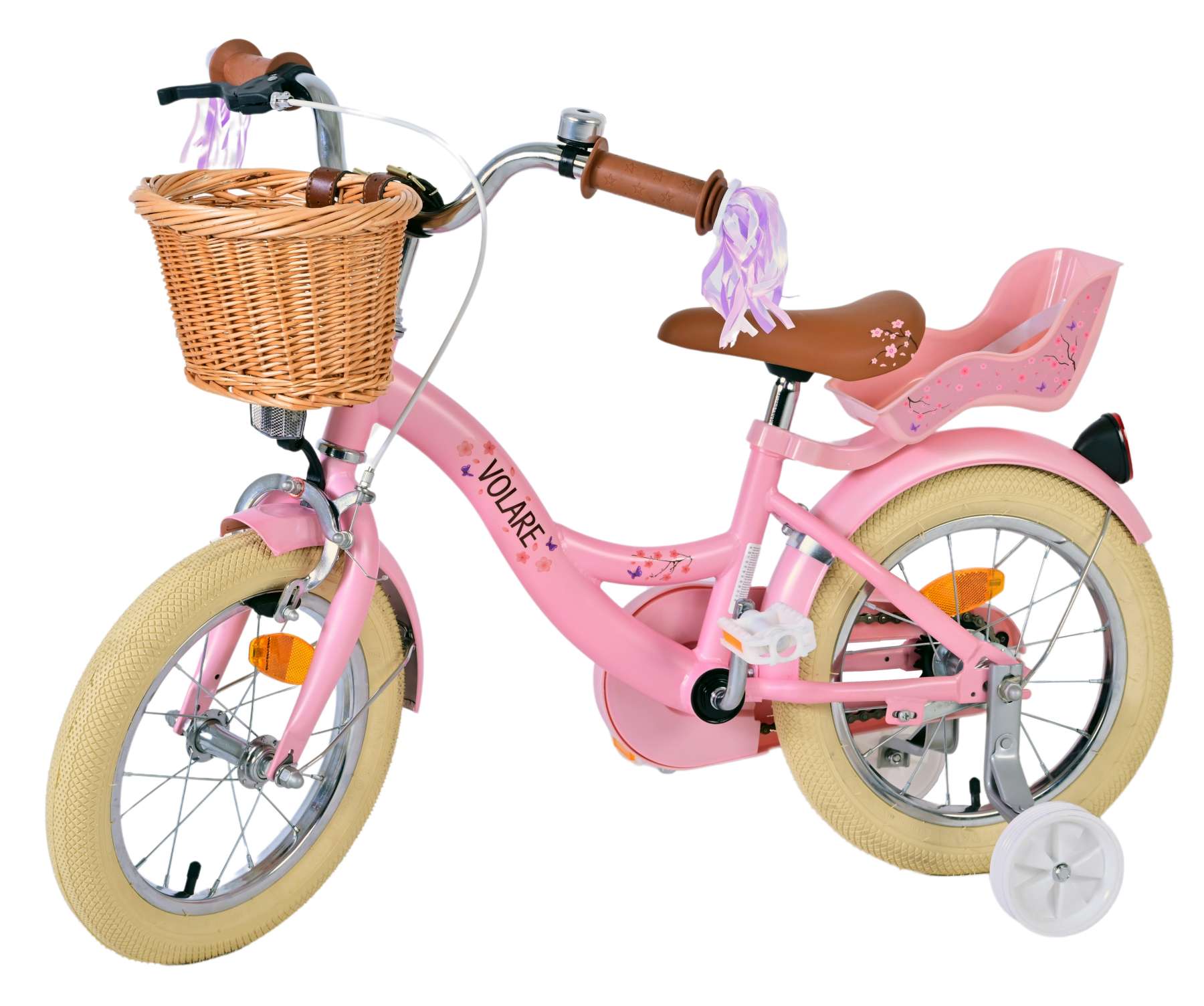 Volare Blossom Barncykel 14 tum, Rosa - Lilla Cykelbutiken
