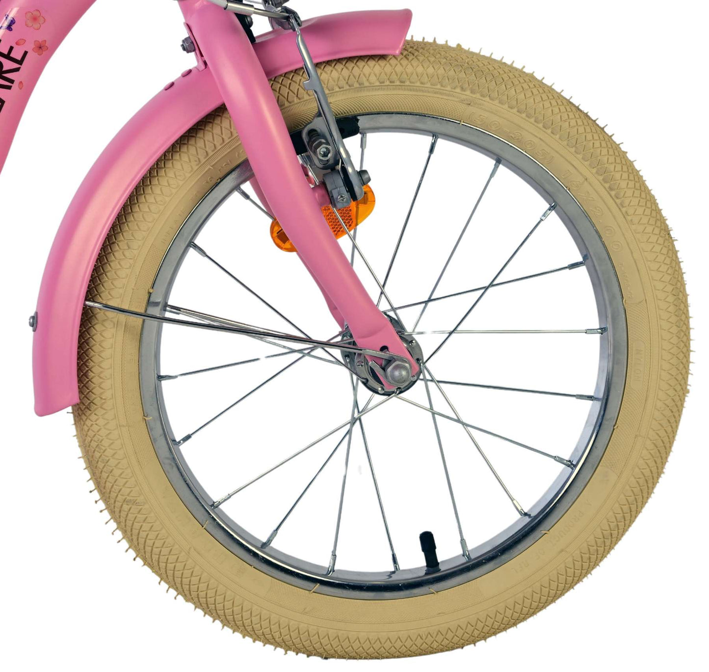 Volare Blossom Rosa 16 tum – Barncykel med två handbromsar