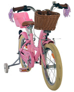 Volare Blossom 16 tum barncykel för tjejer, stödhjul, korg & handbroms - För barn 4-6 år