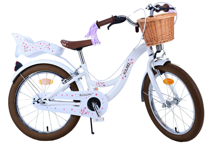 Volare Blossom Barncykel Två Handbromsar 18 tum, Vit - Lilla Cykelbutiken