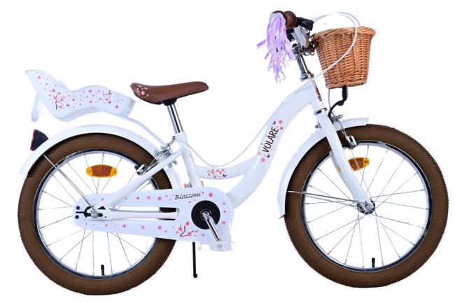 Volare Blossom Barncykel Två Handbromsar 18 tum, Vit - Lilla Cykelbutiken