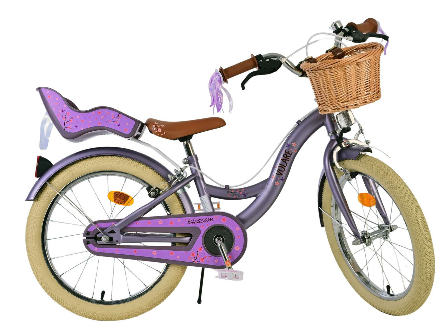 Volare Blossom Barncykel Två Handbromsar 18 tum, Lila - Lilla Cykelbutiken