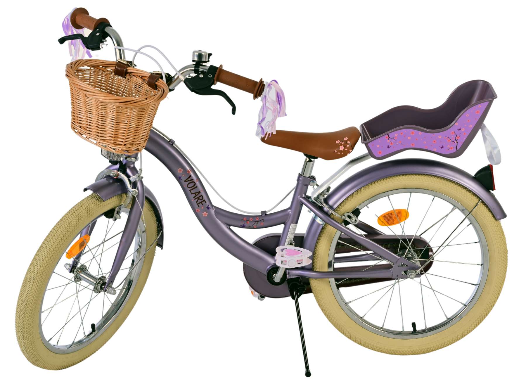 Volare Blossom Barncykel Två Handbromsar 18 tum, Lila - Lilla Cykelbutiken