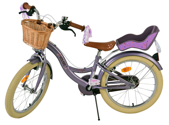 Volare Blossom Barncykel Två Handbromsar 18 tum, Lila - Lilla Cykelbutiken