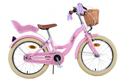 Volare Blossom Barncykel Två Handbromsar 18 tum, Rosa - Lilla Cykelbutiken