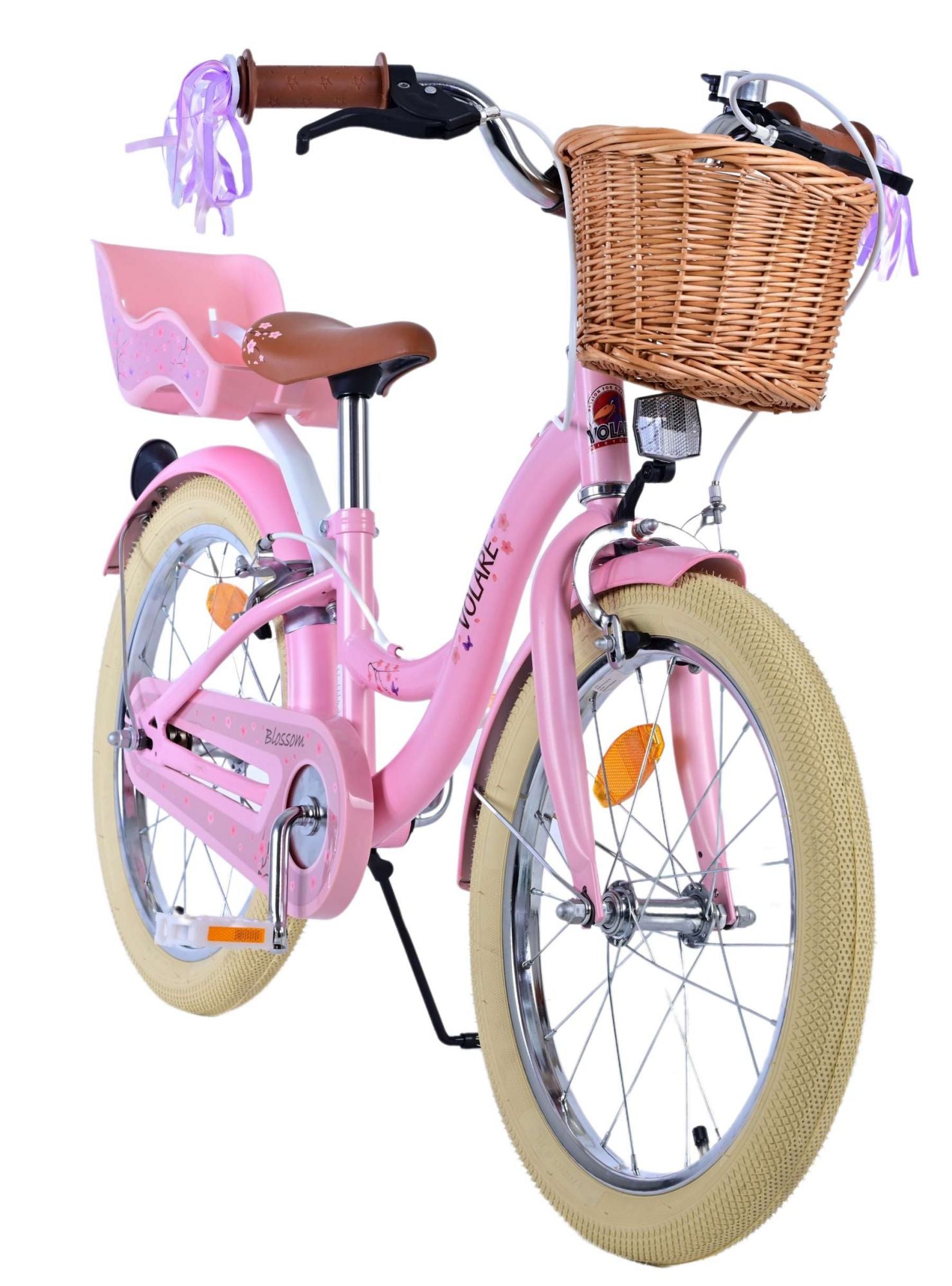 Volare Blossom Barncykel Två Handbromsar 18 tum, Rosa - Lilla Cykelbutiken