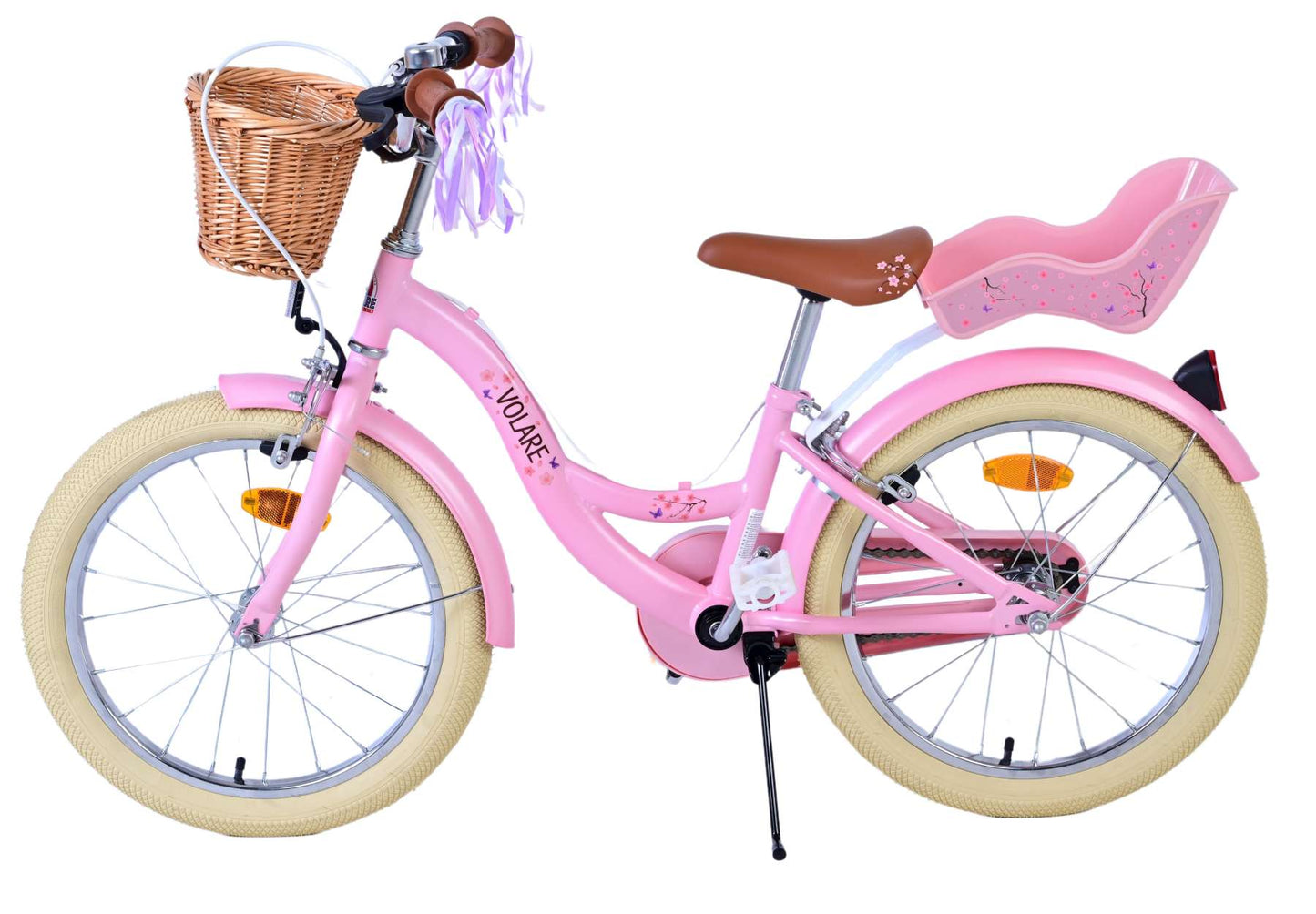 Volare Blossom Barncykel Två Handbromsar 18 tum, Rosa - Lilla Cykelbutiken