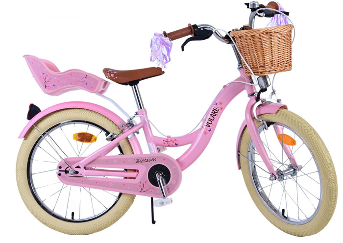 Volare Blossom Barncykel Två Handbromsar 18 tum, Rosa - Lilla Cykelbutiken