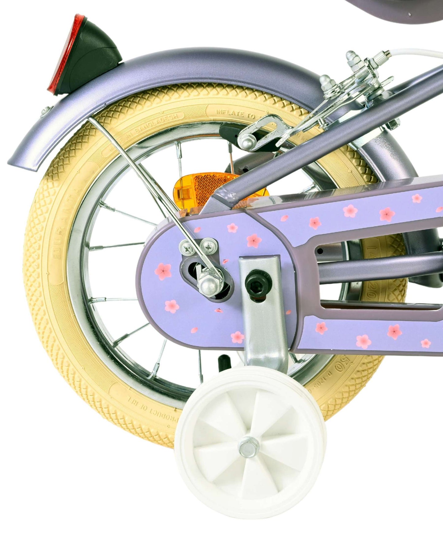 Volare Blossom Barncykel 12 tum, dubbla handbromsar, Lila - För barn 3-4 år