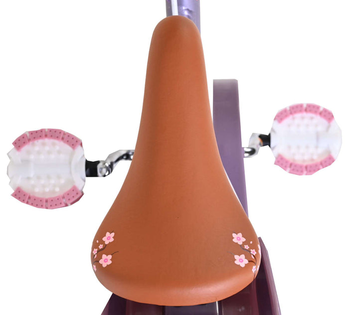 Volare Blossom Barncykel 12 tum, dubbla handbromsar, Lila - För barn 3-4 år