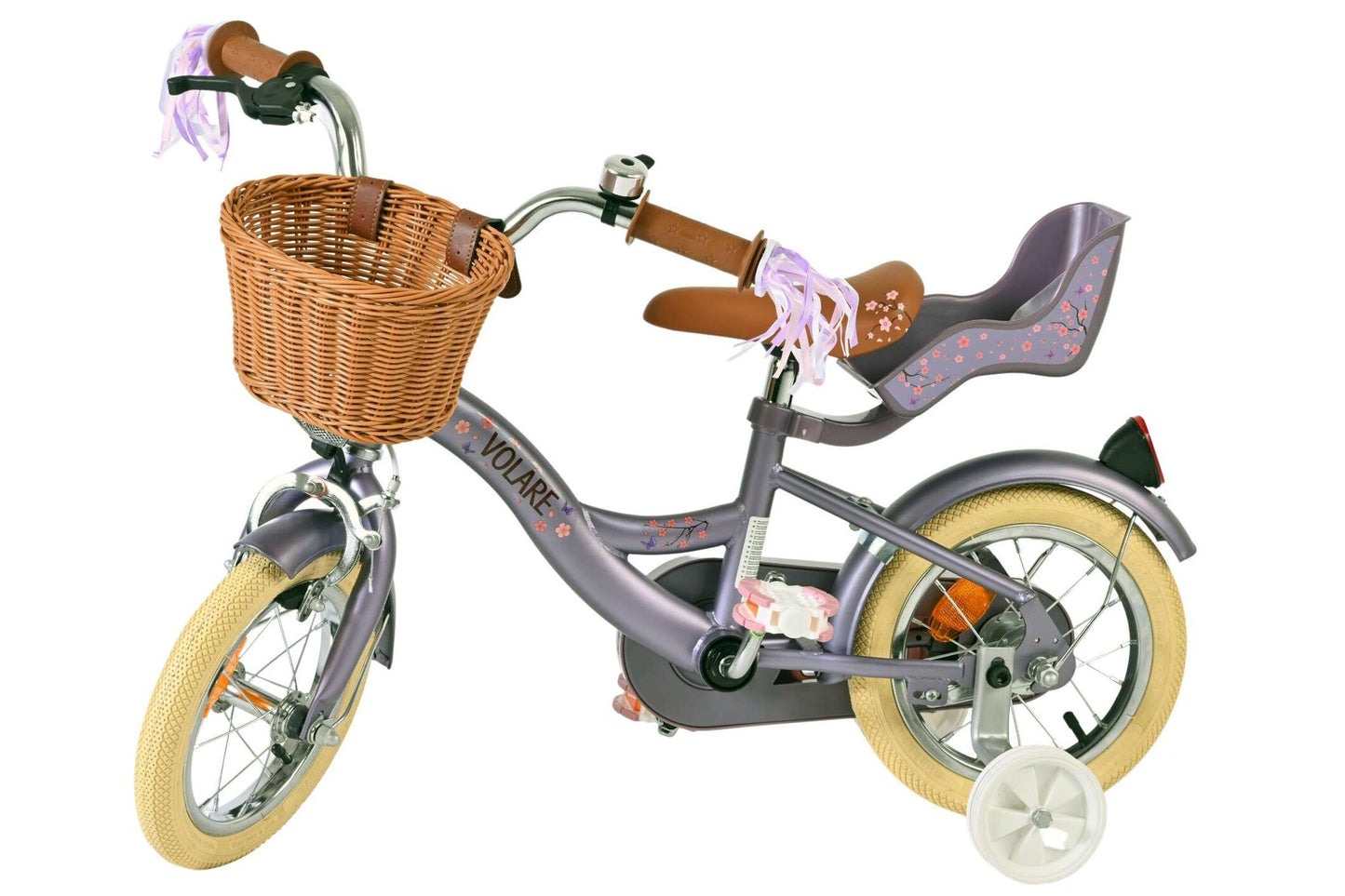 Volare Blossom 12 Tum Tjejcykel, Lila - För barn 3-4 år