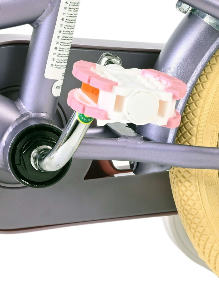 Volare Blossom Barncykel 12 tum, dubbla handbromsar, Lila - För barn 3-4 år