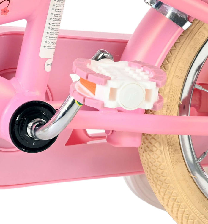 Volare Blossom Barncykel 12 tum, dubbla handbromsar, Rosa - För barn 3-4 år