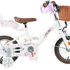 Volare Blossom 12 Tum Barncykel, Vit/Lila Pedalbroms - För barn 3-4 år