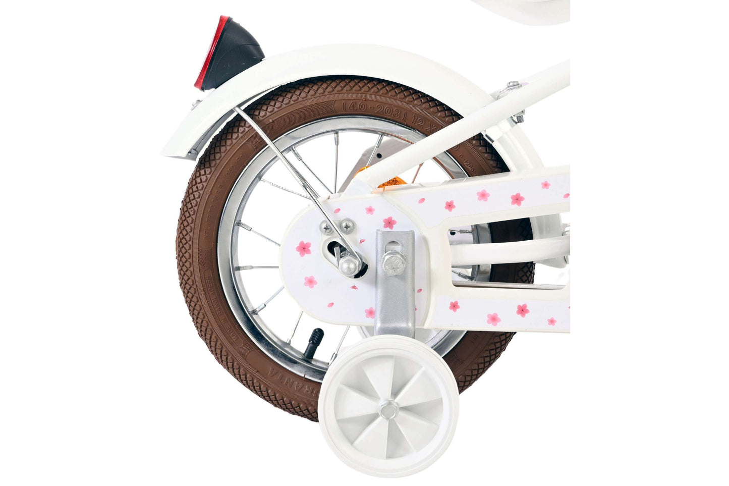 Volare Blossom 12 Tum Barncykel, Vit/Lila Pedalbroms - För barn 3-4 år