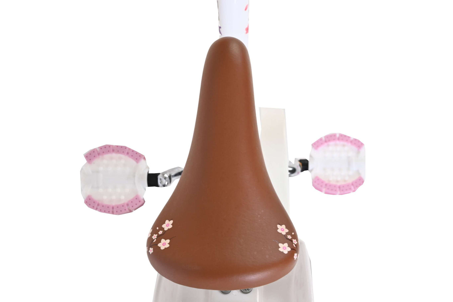 Volare Blossom 12 Tum Barncykel, Vit/Lila Pedalbroms - För barn 3-4 år